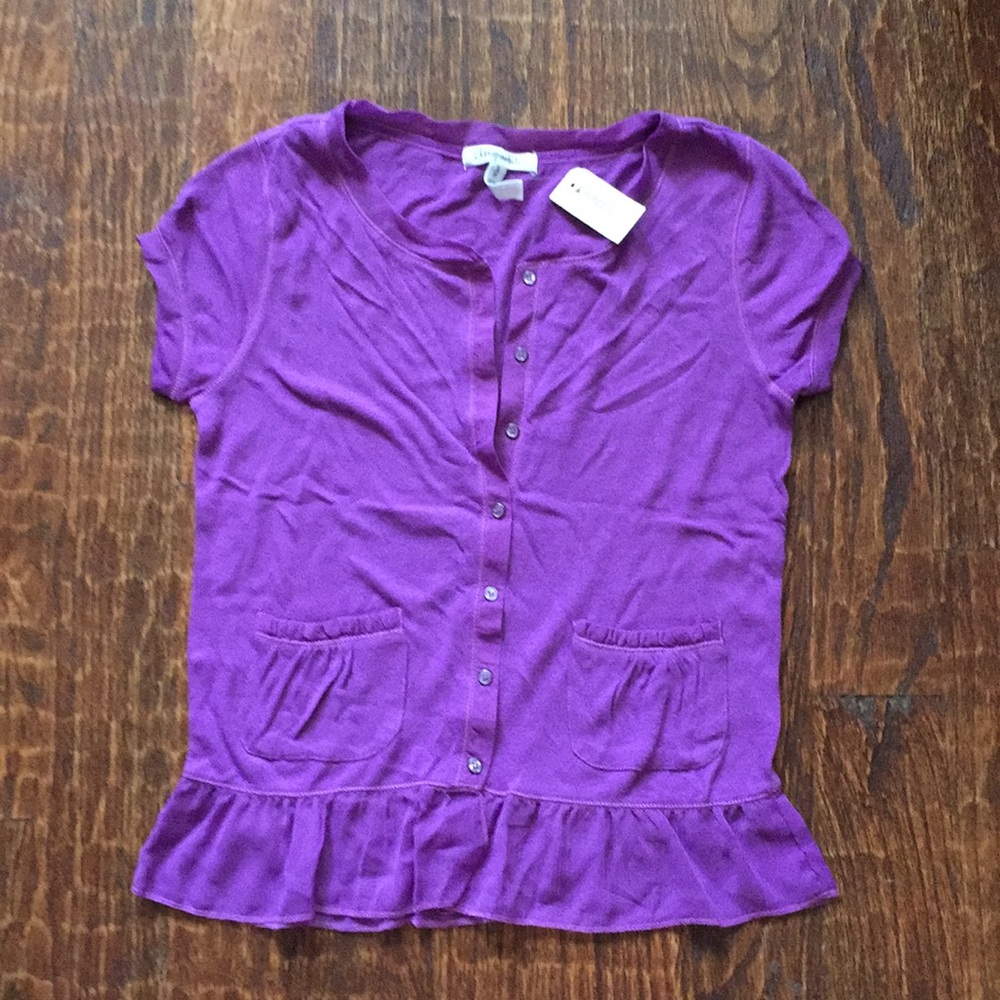 Aeropostale button-front shirt with sheer trim